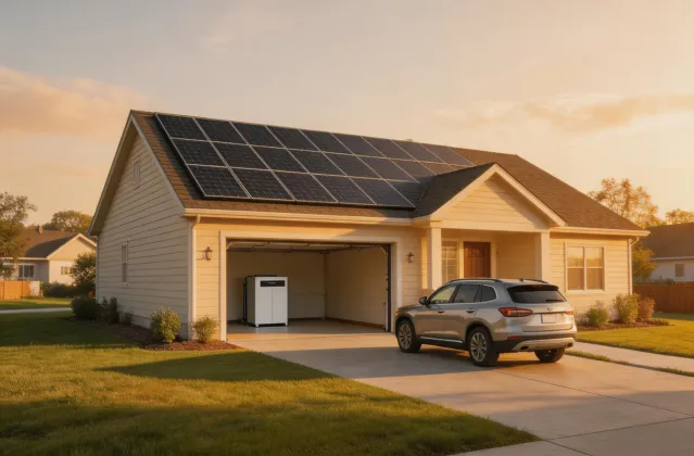 Suburban home with solar and battery backup